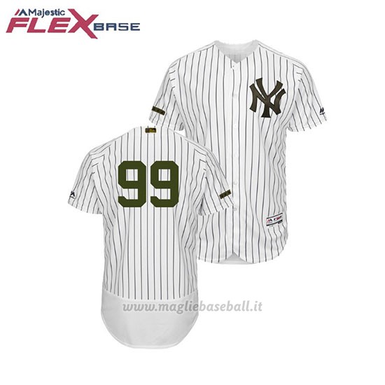 Maglia Baseball Uomo New York Yankees Aaron Judge 2018 Dia de los Caidos Flex Base Bianco